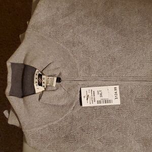Joseph Aboud quarter zip cashmere blend sweaters. Blue and gray. $100 buys both